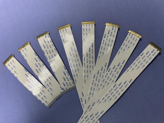 Υλικό μόνωσης PET 0,5 mm επίπεδο καλώδιο FFC UL20624 80c 60v 20 pin καλώδιο κορδέλας FPC