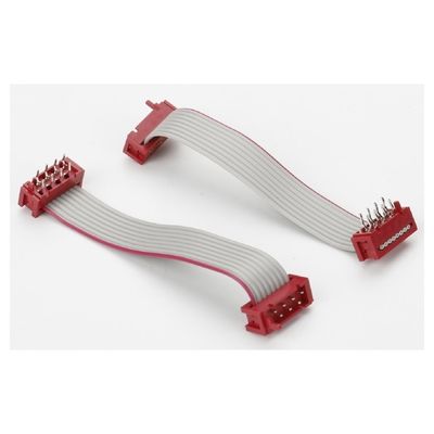 PVC Polyester 28AWG επίπεδο καλώδιο 1.27mm Micro Connector 8 πιν IDC καλώδιο