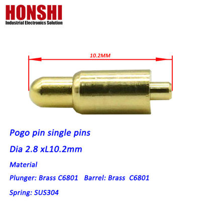 2.8mm Pogo Pin Connector Dip Type Χρυσό επιχρυσωμένο χάλκινο Pogo Pin