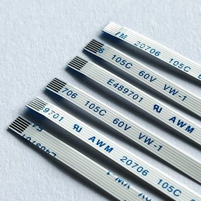 6 Pin FFC Flat Cable Custom Awm 20706 105c 60v Vw-1 0,5 mm Στροφή FFC FPC καλώδιο