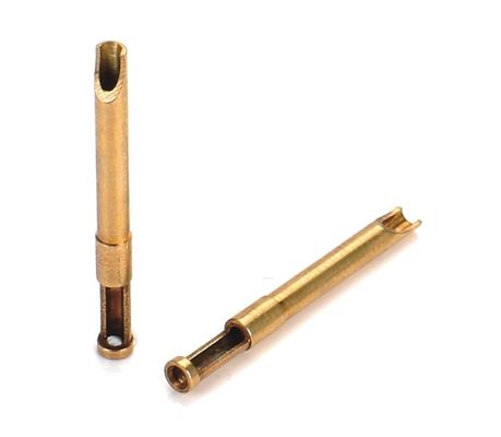 OEM CNC χάλκινο Επεξεργασμένες καρφίτσες επαφές αυτόματη διαδικασία στρογγυλομηχανής προσαρμοσμένο μέγεθος
