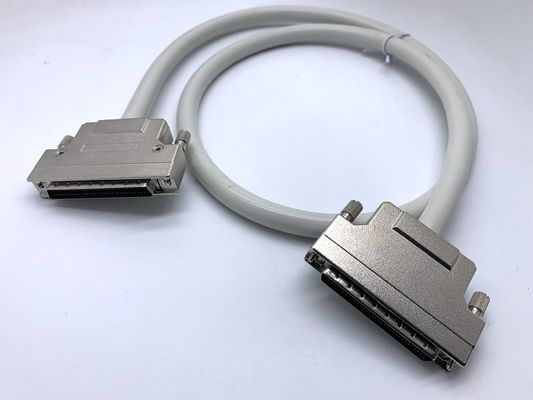 HPDB 100 Pin MDR Connector Συγκρότημα καλωδίου SCSI Μαύρο σύρμα με υλικό επαφής από χαλκό