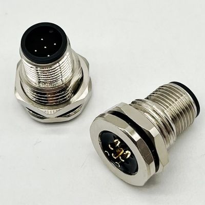 M12 5 Pin Γυναικείο και αρσενικό πίνακα Mount Multi Pin κυκλικές καλωδιακές συνδέσεις Αδιάβροχο