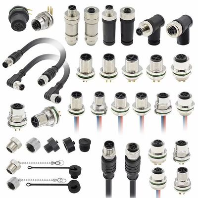 M12 5 Pin Γυναικείο και αρσενικό πίνακα Mount Multi Pin κυκλικές καλωδιακές συνδέσεις Αδιάβροχο