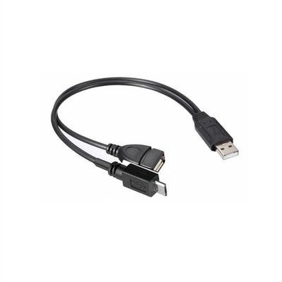 USB 2.0 Splitter A αρσενικό προς θηλυκό Micro B USB C καλώδιο Χρυσό επιχρυσωμένο για κινητά τηλέφωνα