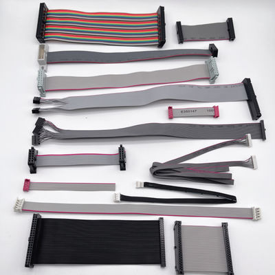 DIP Plug Grey Flat Cable Assembly 16 Pin Ribbon Cable UL2651 28awg 2.54mm Στροφή