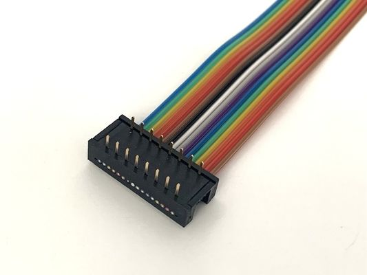 DIP Plug Grey Flat Cable Assembly 16 Pin Ribbon Cable UL2651 28awg 2.54mm Στροφή