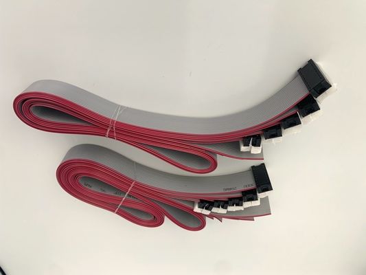 DIP Plug Grey Flat Cable Assembly 16 Pin Ribbon Cable UL2651 28awg 2.54mm Στροφή