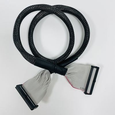 Προσαρμοσμένο 2.54mm Μαύρο επίπεδο καλώδιο 6 Πιν - 64 Πιν IDC Flat Ribbon Cable Assembly