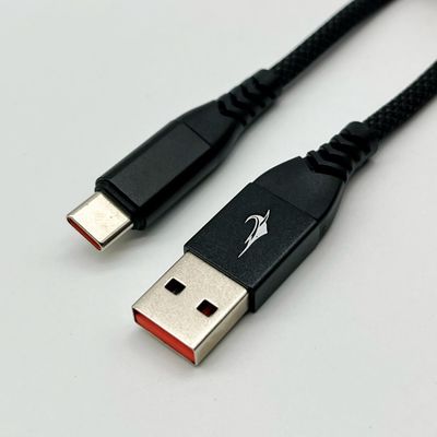 Μαύρο καλώδιο UL2725 USB τύπου C USB 2.0 με αρσενικό σύνδεσμο με επιχρυσωμένο
