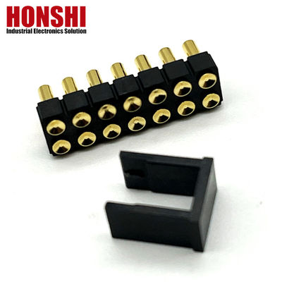 2.54mm High Current Pogo Pin Connector Female 2x7P Χρυσό επιχρισμένο H2.5 SMT Τύπος για PCB