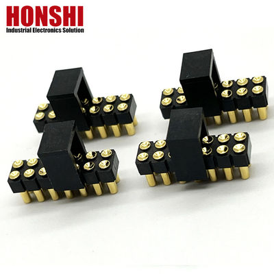 2.54mm High Current Pogo Pin Connector Female 2x7P Χρυσό επιχρισμένο H2.5 SMT Τύπος για PCB
