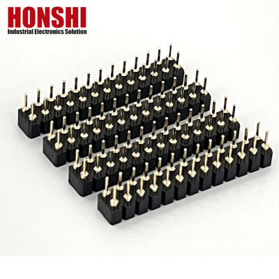 2.54mm Διπλή σειρά PCB H3.0mm 7.4mm Καθαρό Χαλκό Επεξεργασμένο Στρογγυλό Γυναικείο Σύνδεσμο Κεφαλαίου