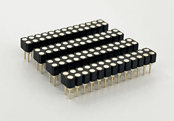 2.54mm Διπλή σειρά PCB H3.0mm 7.4mm Καθαρό Χαλκό Επεξεργασμένο Στρογγυλό Γυναικείο Σύνδεσμο Κεφαλαίου