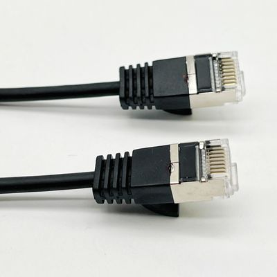 Προσαρμοσμένο μαύρο καλώδιο RJ45 Cat7 Ethernet Patch Cable 8P8C Connector Cable