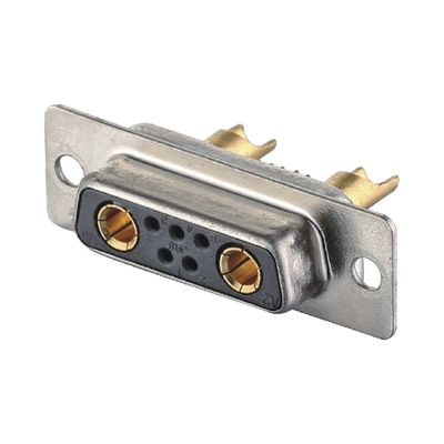 2 - 64 Pin Power D Sub Male Connector 3W3 Μαύρο / Μπλε Τύπος Solder Dip Brass