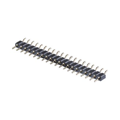 2.54mm Επεξεργασμένος σύνδεσμος επικεφαλίδας πινών με δεξιά γωνία SMT SMD PCB Single Row Header