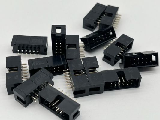 Δικαίωμα γωνία συνδετήρα επικεφαλής DIP PCB DC3 12 πινών επικεφαλίδες 2.54mm Pitch