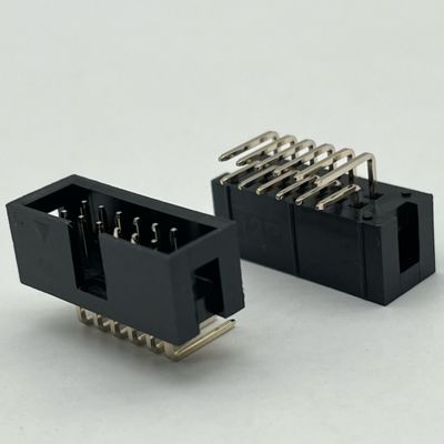 Δικαίωμα γωνία συνδετήρα επικεφαλής DIP PCB DC3 12 πινών επικεφαλίδες 2.54mm Pitch