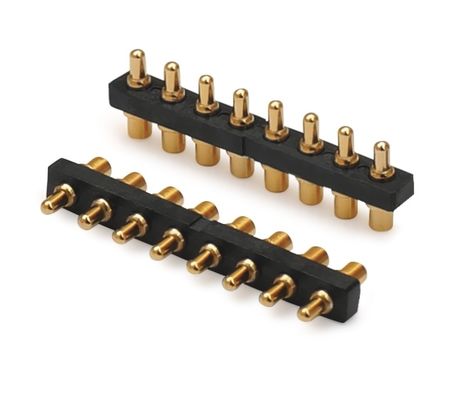 2.54mm Pitch Pogo Pin Connector Spring 8pin H1.5mm SMT τύπου Χρυσό επιχρισμένο μπρούντζο