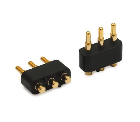 3.0mm διάταξη 3pin Χρυσό επιχρισμένο SMT τύπου Αυτοκινητοβιομηχανικό χάλκινο Pogo Pin Connector για pcb