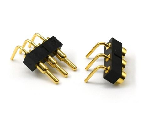 3.0mm διάταξη 3pin Χρυσό επιχρισμένο SMT τύπου Αυτοκινητοβιομηχανικό χάλκινο Pogo Pin Connector για pcb