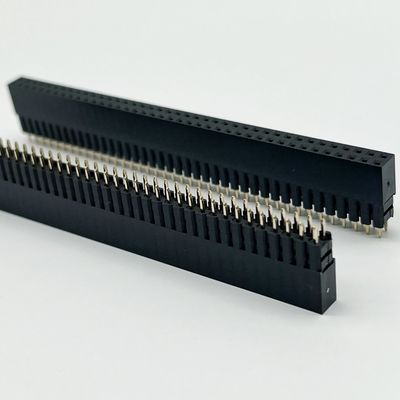 2.54 χιλιοστόμετρος Πίτσα Γυναικείο σύνδεσμο κεφαλής 8,5 χιλιοστόμετρος ύψος διπλή σειρά 180 μοίρες βύθιση για PCB