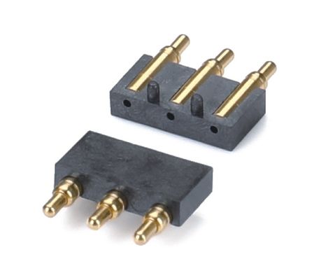 2.5mm Pitch Brass C6801 3 Pin SMT Τύπος Άντρας επικεφαλίδα Pogo Pin Connector μαύρο πλαστικό