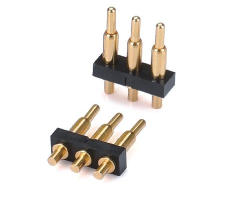 Μοναδική σειρά 3pin 1.5mm Dip τύπου Χρυσό επιχρυσωμένο χάλκινο Pogo πιν σύνδεσμος 2.54mm πεδίο