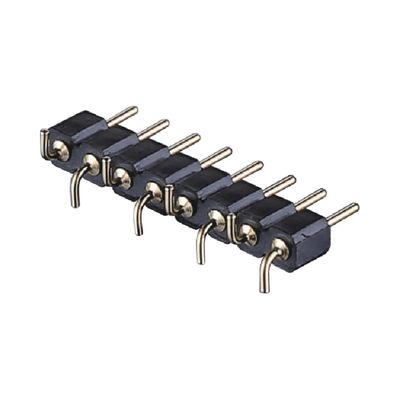 Χρυσό επιχρυσωμένο μηχανικό καλώδιο 2.54mm SMT SMD διπλής σειράς δεξιάς γωνίας PCB