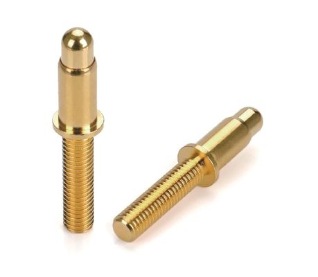 Άνδρας 9.5mm Pogo Pin Connector Brass 3.2mm ύψος άνοιγμα φορτωμένο χρυσαφένιο
