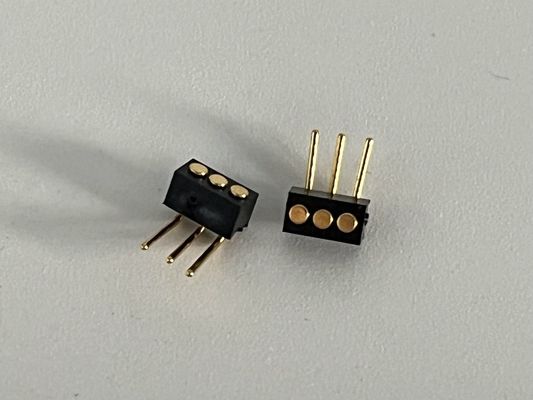 1.27mm 3pin Right Angle Dip Type Brass Spring Loaded Magnetic Pogo Pin Connector (Συνδετήρας μαγνητικού πινάκου με άνοιξη)