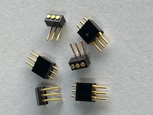 1.27mm 3pin Right Angle Dip Type Brass Spring Loaded Magnetic Pogo Pin Connector (Συνδετήρας μαγνητικού πινάκου με άνοιξη)