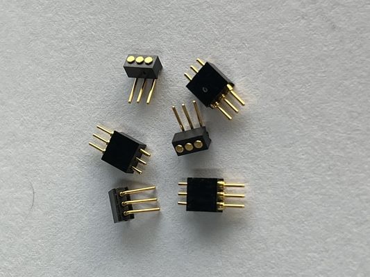 1.27mm 3pin Right Angle Dip Type Brass Spring Loaded Magnetic Pogo Pin Connector (Συνδετήρας μαγνητικού πινάκου με άνοιξη)
