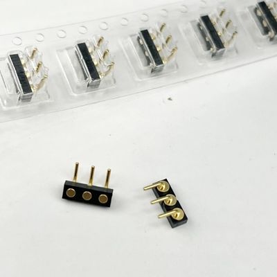 3p 2.54mm Άνοιξη φορτισμένο θηλυκό μπάλα plunger μαγνητικό Pogo Pin Connector