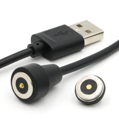 Δύο καρφίτσες Μαγνητικό καλώδιο Pogo Pin Connector Καλώδιο προς USB Τύπος A M Λευκό καλώδιο
