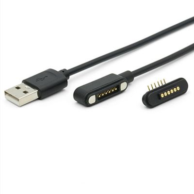 IP67 Αδιάβροχο PCB Γυναικείο σύνδεσμο πινών Pogo Μαγνητικό καλώδιο με χρυσή επικάλυψη και αντοχή 50mohm Max σε επαφές
