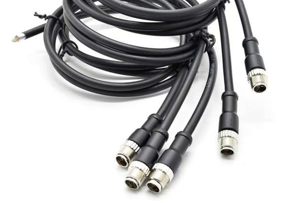 M12 8Pin X-Code κυκλικός συνδετήρας Plug Shield πίσω βίδα πίνακα τοποθέτησης PG9 Για Cat6a σήματα παρακολούθησης Ethernet