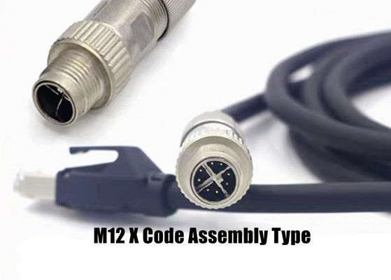Κύκλωμα M12 X Code Connector Ethernet 8 Pin Male Female Plug Connector Σύνθεση βίδα