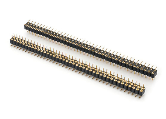 2.0mm Άντρας στρογγυλή κεφαλίδα Pin διπλής σειράς PCB σύνδεσμος μηχανική κεφαλίδα Pin