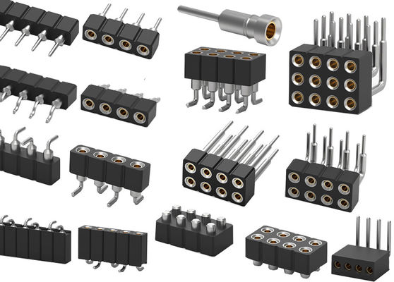 Δύο σειρές PCB στρογγυλή πιν επικεφαλίδα σύνδεσμος Εργασμένο θηλυκό επικεφαλίδα 1,27mm 2,0mm 2,54mm