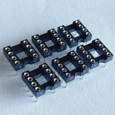 2.54mm 8 Pin IC Socket Connector Γυναικείο Στενό Pin Header PBT Μόνωση Μαύρο