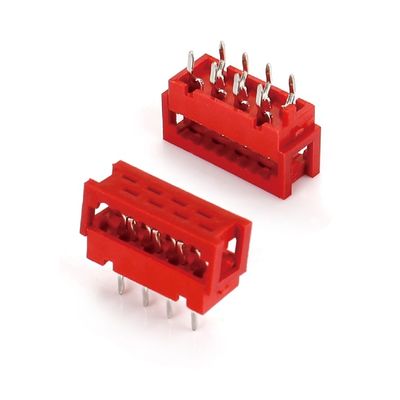 2.54mm Pitch IDC Plug PCB Connector Straight TYPE Micro Match Κόκκινο καλώδιο αρσενικό σύνδεσμο