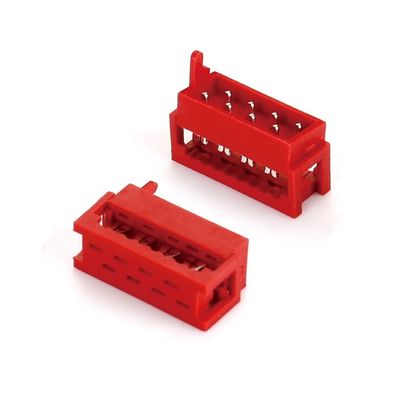2.54mm Pitch IDC Plug PCB Connector Straight TYPE Micro Match Κόκκινο καλώδιο αρσενικό σύνδεσμο
