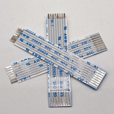 UL20624 1.25mm 8Pin FFC καλώδιο ταινίας 80C 60V 100mm ταινία ευέλικτο επίπεδο καλώδιο