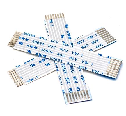 UL20624 1.25mm 8Pin FFC καλώδιο ταινίας 80C 60V 100mm ταινία ευέλικτο επίπεδο καλώδιο