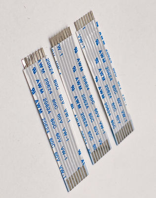 UL20624 1.25mm 8Pin FFC καλώδιο ταινίας 80C 60V 100mm ταινία ευέλικτο επίπεδο καλώδιο