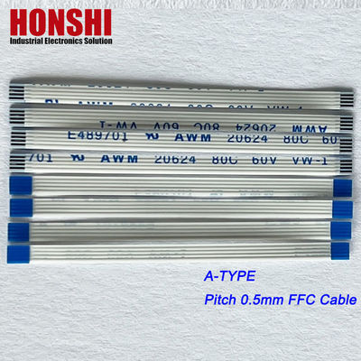 Ελαστικοί συνδετήρες Flat Flex AWM 20624 0.5mm Pitch 4 Pin Flexible Flat Ribbon Cable Assembly