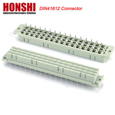 Δικαιόγωνο PCB 128 Pin DIN 41612 Euro Female Connector με κλειδαριά πίνακα Pbt Grey
