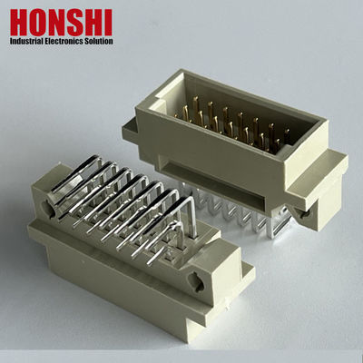 Δικαιόγωνο PCB 128 Pin DIN 41612 Euro Female Connector με κλειδαριά πίνακα Pbt Grey